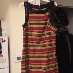 Super cute rainbow striped dress with black beads